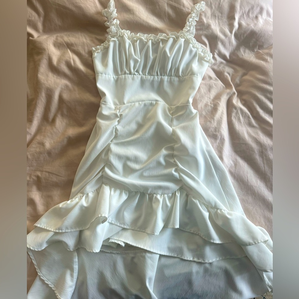 Evening white dress long